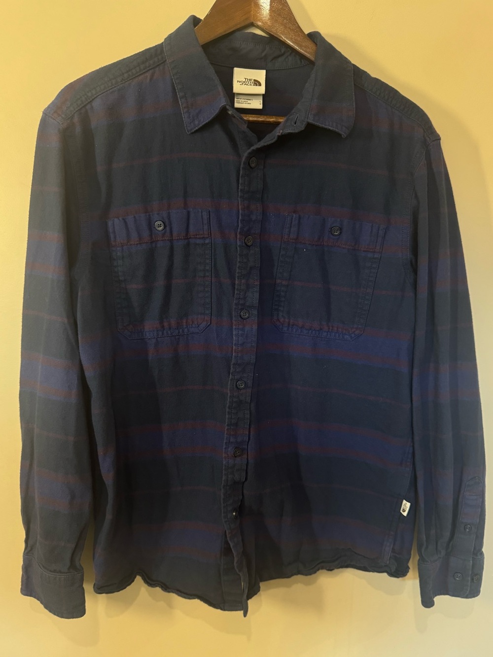 The North Face Navy Shirt with Subtle Red Stripe - Picture 2 of 7